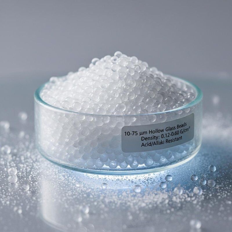 10-75 µm Diâmetro Esferas de Vidro Ocas com Densidade de 0,12-0,60 G/cm³ e Boa Resistência a Ácidos e Alcalis