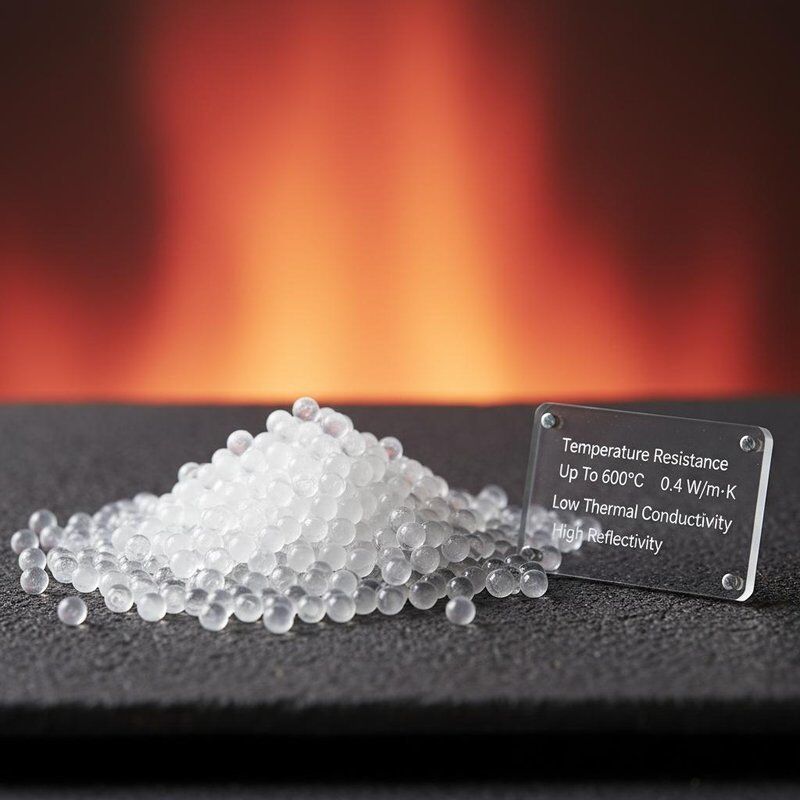 Resistência à temperatura até 600°C Esferas de Vidro Ocas com Baixa Condutividade Térmica 0,04 W/m·K e Alta Refletividade